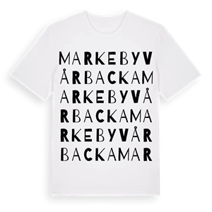 Markeby Vårbacka ordlek t-shirt – ekologisk bomull t-shirt från Pinshirt