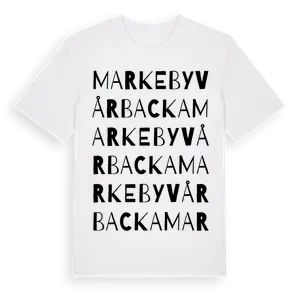 Markeby Vårbacka ordlek t-shirt – ekologisk bomull t-shirt från Pinshirt