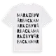 White t-shirt med Markeby Vårbacka ordlek t-shirt