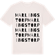 Vintage White t-shirt med Marlingstorp ordlek t-shirt