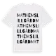White t-shirt med Mathems Lillgård ordlek t-shirt