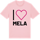 Pink Cotton t-shirt med Jag älskar Mela t-shirt stort tryck