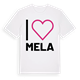 White t-shirt med Jag älskar Mela t-shirt stort tryck