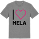 Mid Heather Gray t-shirt med Jag älskar Mela t-shirt stort tryck