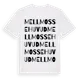 White t-shirt med Mellmossehuvud ordlek t-shirt