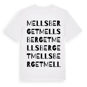 Mellsberget ordlek t-shirt – ekologisk bomull t-shirt från Pinshirt