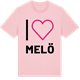 Pink Cotton t-shirt med Jag älskar Melö t-shirt stort tryck