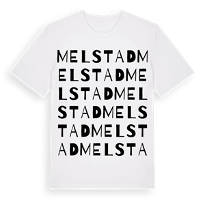 Melstad ordlek t-shirt – ekologisk bomull t-shirt från Pinshirt