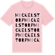 Pink Cotton t-shirt med Mickelstorp ordlek t-shirt