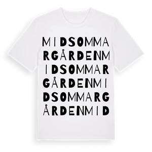 Midsommargården ordlek t-shirt – ekologisk bomull t-shirt från Pinshirt