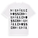 White t-shirt med Milhällemossen ordlek t-shirt