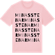 Pink Cotton t-shirt med Minas stenar ordlek t-shirt