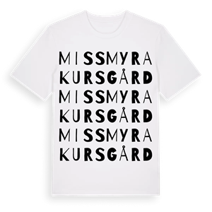 Missmyra Kursgård ordlek t-shirt – ekologisk bomull t-shirt från Pinshirt