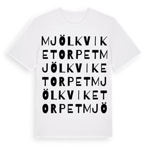 Mjölkviketorpet ordlek t-shirt – ekologisk bomull t-shirt från PinShirt
