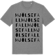 Mid Heather Gray t-shirt med Mjölsefall ordlek t-shirt