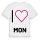 Jag älskar Mon t-shirt stort tryck