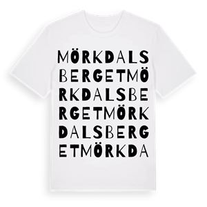 Mörkdalsberget ordlek t-shirt – ekologisk bomull t-shirt från Pinshirt
