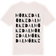 Vintage White t-shirt med Mörkedal ordlek t-shirt