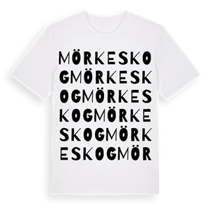 Mörkeskog ordlek t-shirt – ekologisk bomull t-shirt från Pinshirt