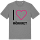Mid Heather Gray t-shirt med Jag älskar Mörkret t-shirt stort tryck