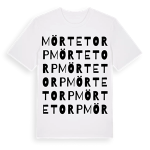 Mörtetorp ordlek t-shirt – ekologisk bomull t-shirt från PinShirt