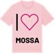 Pink Cotton t-shirt med Jag älskar Mossa t-shirt stort tryck