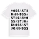 White t-shirt med Mossastugan ordlek t-shirt