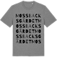 Mid Heather Gray t-shirt med Mossbacksgärdet ordlek t-shirt