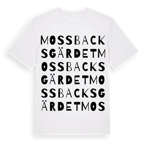 Mossbacksgärdet ordlek t-shirt – ekologisk bomull t-shirt från Pinshirt