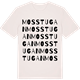 Vintage White t-shirt med Mosstugan ordlek t-shirt