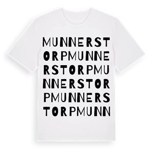 Munnerstorp ordlek t-shirt – ekologisk bomull t-shirt från Pinshirt