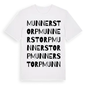Munnerstorp ordlek t-shirt – ekologisk bomull t-shirt från Pinshirt