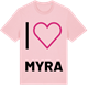 Pink Cotton t-shirt med Jag älskar Myra t-shirt stort tryck