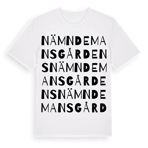 Nämndemansgårdens ordlek t-shirt – ekologisk bomull t-shirt från Pinshirt