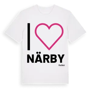 Jag älskar Närby t-shirt stort tryck – ekologisk bomull t-shirt från Pinshirt
