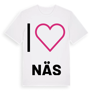 Jag älskar Näs t-shirt stort tryck – ekologisk bomull t-shirt från PinShirt