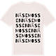 Vintage White t-shirt med Näsemossen ordlek t-shirt