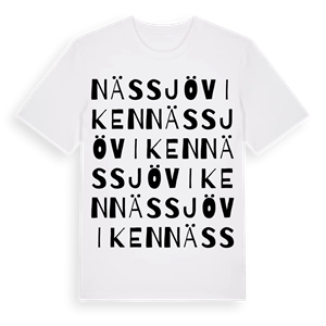 Nässjöviken ordlek t-shirt – ekologisk bomull t-shirt från Pinshirt