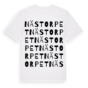 Nästorpet ordlek t-shirt – ekologisk bomull t-shirt från Pinshirt