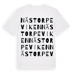 Nästorpeviken ordlek t-shirt – ekologisk bomull t-shirt från Pinshirt