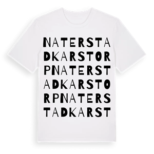 Naterstad Karstorp ordlek t-shirt – ekologisk bomull t-shirt från Pinshirt
