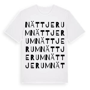 Nättjerum ordlek t-shirt – ekologisk bomull t-shirt från Pinshirt