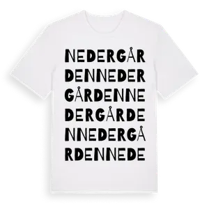 Nedergården ordlek t-shirt – ekologisk bomull t-shirt från Pinshirt