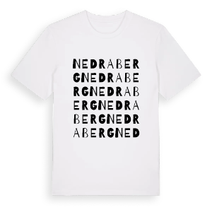 Nedraberg ordlek t-shirt – ekologisk bomull t-shirt från Pinshirt