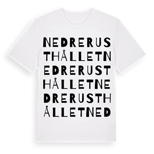 Nedre Rusthållet ordlek t-shirt – ekologisk bomull t-shirt från Pinshirt