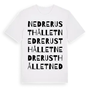 Nedre Rusthållet ordlek t-shirt – ekologisk bomull t-shirt från Pinshirt
