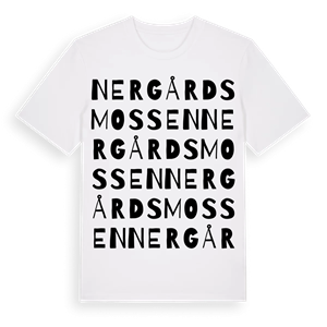 Nergårdsmossen ordlek t-shirt – ekologisk bomull t-shirt från Pinshirt