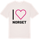Vintage White t-shirt med Jag älskar Norget t-shirt stort tryck