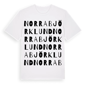 Norra Björklund ordlek t-shirt – ekologisk bomull t-shirt från Pinshirt