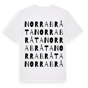 Norra Bråta ordlek t-shirt – ekologisk bomull t-shirt från Pinshirt